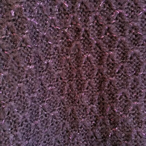 Sparkly Sugar Plum 100% Cotton Knit Cowl Neck Sweater - Picture 3 of 15